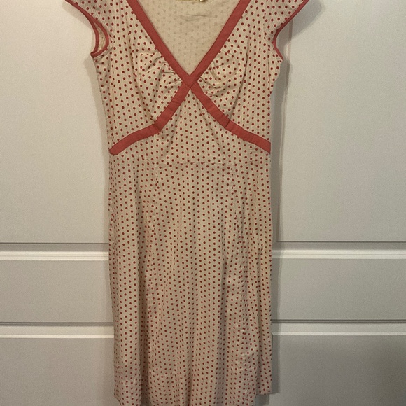 April Cornell Dresses & Skirts - April Cornell Polka Dot Midi Retro V-Neck A-line Cap Sleeve Dress